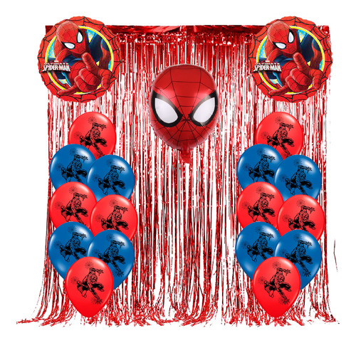 Pack Globos Spiderman Combo Cumpleaños Kit Estampados
