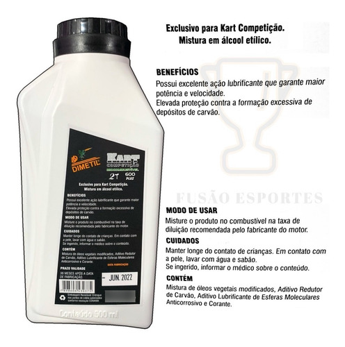 Imagem 2 de 2 de Óleo Dimetil 2t P/ Kart Moto Álcool = Castrol M50 M-50 500ml