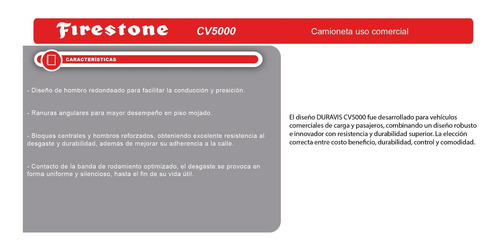 Imagen 2 de 9 de Combo X 4 Firestone 195/75 R16c 107/105r Cv5000 Br