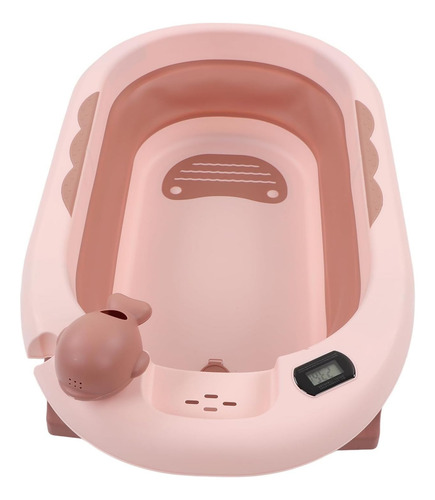 Banheira Bebê Dobrável Evita Queimaduras Resistente Prática Cor Rosa Liso