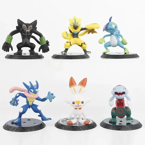 Figura Pokémon Mega Greninja Zeraora Zarude 7cm Pvc Novo