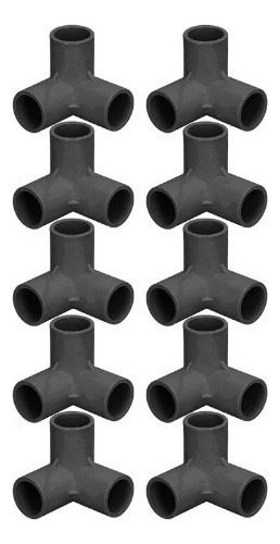Codo Plástico Camiseta Pvc Instalaciones Tubería 3vías 10pcs