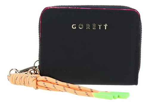 Cartera Negro Gorett Mujer Gs24009-3 Diseño De La Tela Liso