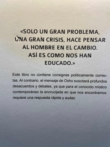 Osho Cambio Como Convertir Una Crisis En Una Oportunidad (Usado)