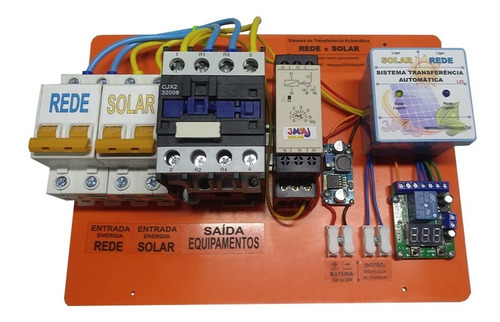 Imagem 5 de 5 de Quadro Transferência Solar Rede Liga Desl. Inversor 32a 110v