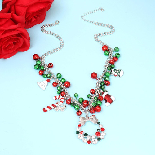 Nlcac Navidad Jingle Bell Collar Mujeres Declaración Chun...