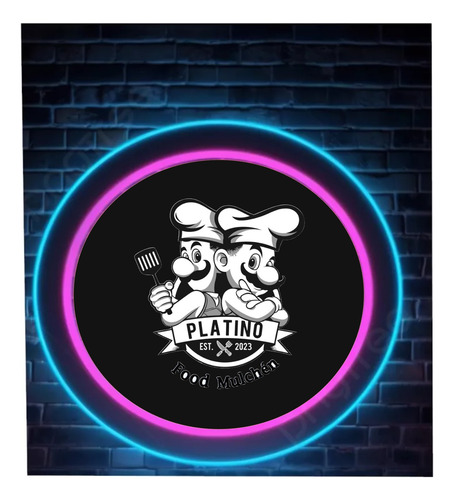 Letrero Led Neon Personalizado Circular Luminoso 30x30