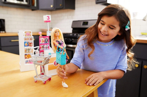 Muñeca Barbie Set Vamos De Compra Al Supermercado 25 Piezas