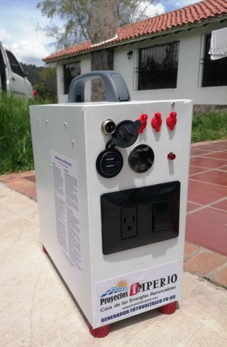 Imagen 6 de 10 de Planta Solar Fv40 Kit Básico Bombillos Led, Tomas Usb Y 110v