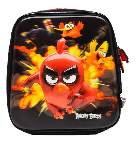 Lancheira Infantil Angry Birds Grande 5d Holográfica Santino Cor Preto Animais