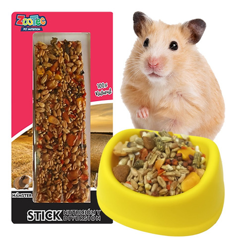 Alimento Stick Semillas Hamsters Jerbo Barrita + Comedero