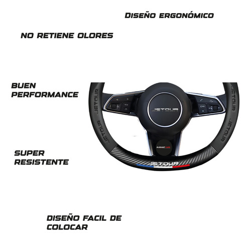 Funda De Volante Tipo D Jetour Premium Con Fibra 36-37 Cm