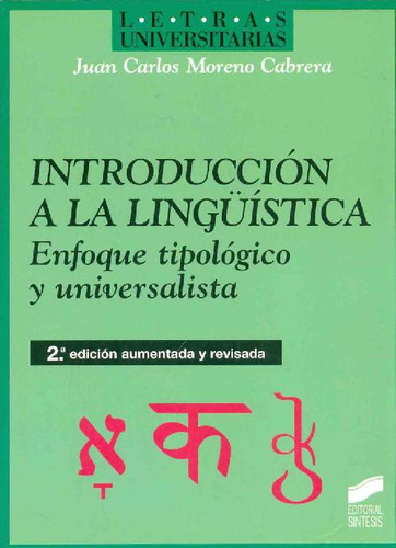 Libro Introducción A La Lingüística Enfoque Tipológico Y Uni