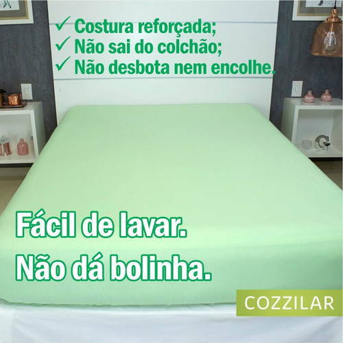 Lençol Avulso Queen Malha Grosso 100% Algodão Atacado Top Cor Verde Beb