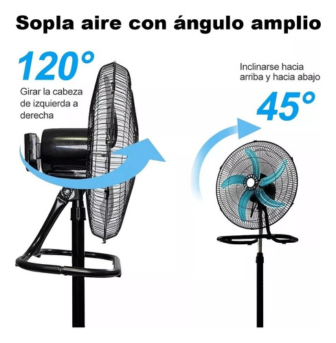 Ventilador Pedestal Piso Pared 3en1 Con 5 Aspas 18 Pulgadas