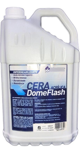 Cera Antiderrapante Alto Brilho Piso Ceramico, Vinilico 5lt