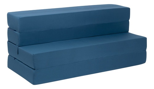 Sofa Cama Doble Sillon Plegable Colchon Matrimonial 2 En 1 Color Azul