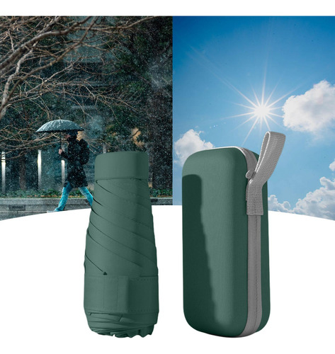 3 Mini Umbrella For Purse Travel Umbrella Portable Green