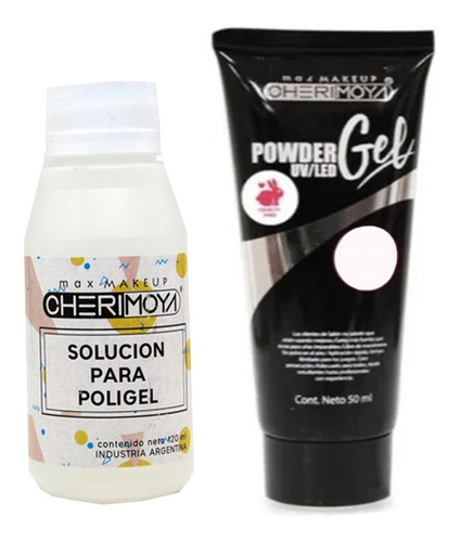 Combo Polygel Powder Gel 50ml. + Solución 120ml. Cherimoya