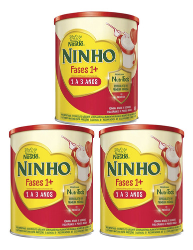 Nestlé Ninho Fases 1+ kit 3 latas de 800gr