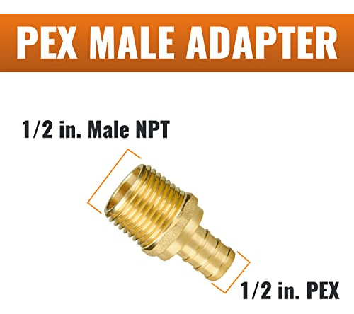 Adaptador Roscado Macho De 1/2 X 1/2 Pex, Paquete De ...
