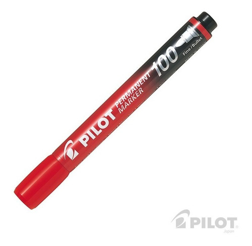 Marcador Permanente Sca100 Fino Rojo - Pilot