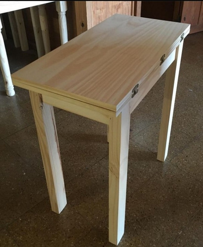 Mesa Libro, Extensible, Plegable, 80x40 A 80x80, Pino