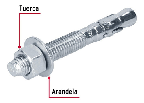 Caja C/25 Taquetes Arpon De 5/8x5 Fiero C/tuerca Y Arandela
