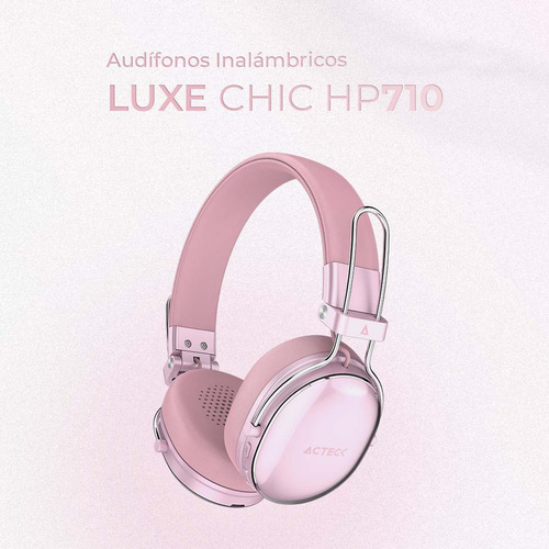 Audífonos Para Disp Inalámbricos Luxe Chic Hp710 Over Ear Color Rosa