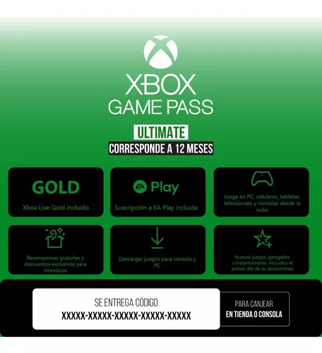 Xbox Live Gold + Game Pass Ultimate Código 12 Meses