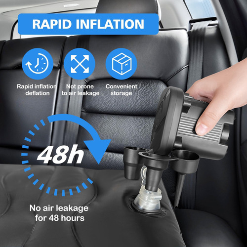 J0s Catchón De Aire De Suv Negro: Cama Inflable, Portátil Y