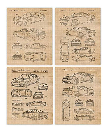 Vintage Dodge Demon, Challenger & Charger Hellcat Patent Pos