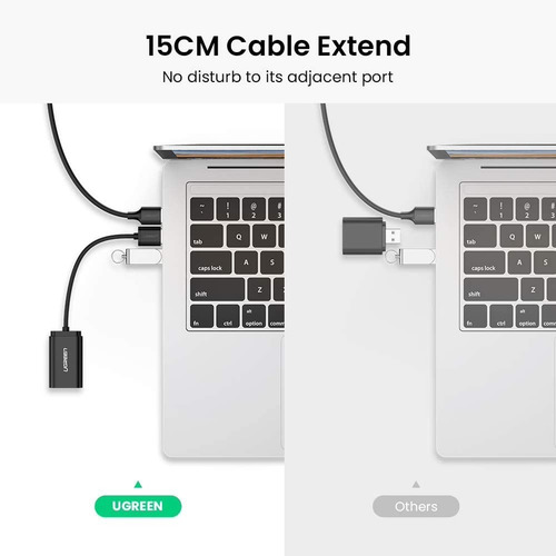 Imagen 5 de 8 de Tarjeta Sonido Ugreen Usb Externa Audio Con Micrófono 3.5mm