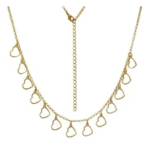 Comprar Colar Pingentes De Coração Choker Banhado Em Ouro Softjoias