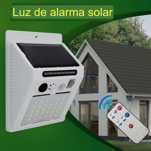 Alarma Solar Luz Led Solar 3 Modos Sensor Movimiento