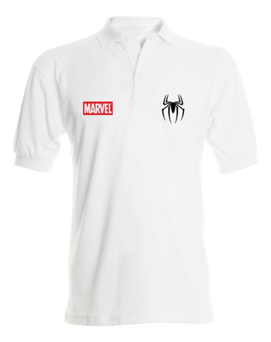 Camiseta Spiderman Tipo Polo T- Shirt Polo  Hombre Araña