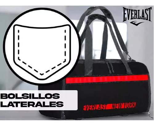 Imagen 9 de 9 de Bolso Everlast Deportivo Gym Urbano Amplio Correa De Hombro