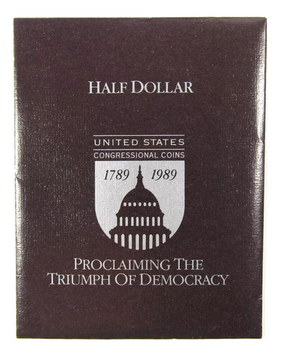 Moeda Comemorativa Half Dolar 1989 Letra D Flor De Cunho Unc