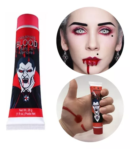 Kit Capa Drácula Vampiro Bruxa Adulto Maquiagem + Sangue