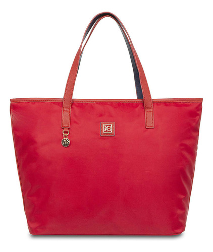 Bolsa Tote Cloe Para Mujer Grande Textil Colgante Color Oro Color Rojo