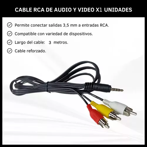 Cable Rca 3 Rca A 3 Rca Macho 3 Mts Audio Y Video