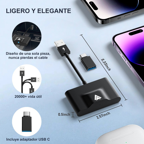 Adaptador Inalámbrico Carplay Para Android Auto Plug & Play