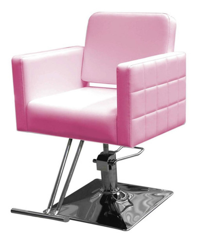 Silla Para Estetica Premium Cuadrada Barbero Sillon Color Rosa claro