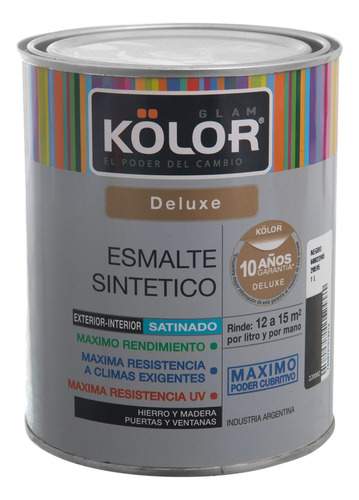 Esmalte Sintético Negro Satinado Lavable 1l - Telecompras Sc