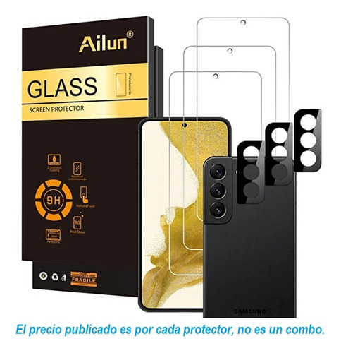 Vidrio Templado Para Pantalla Y Camara Galaxy S22 / S22 Plus