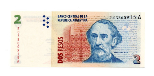 Billete 2 Pesos Conv Segundo Dis Reposición Bottero 3236 Unc