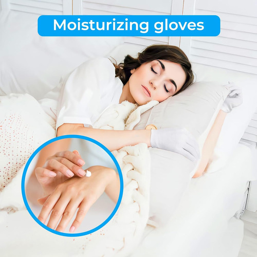 Guantes 100% Algodón, 6 Pares De Guantes De Algodón Blanco P