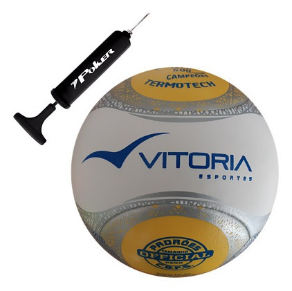 Bola Futsal Vitória Oficial Termotec Pu + Bomba De Ar