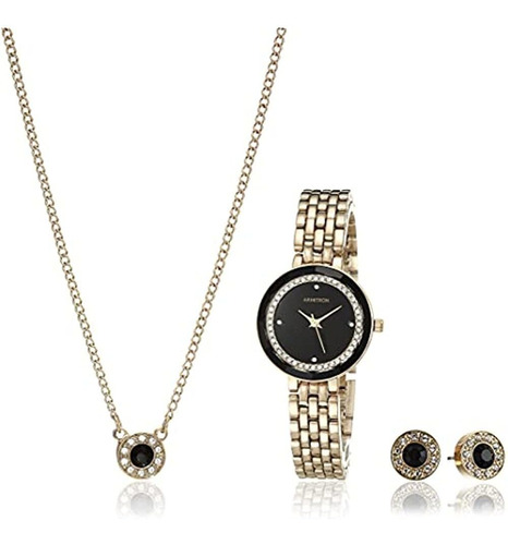 Juego De Joyas Y Reloj De Pulsera Con Detalles De Cristal Ge