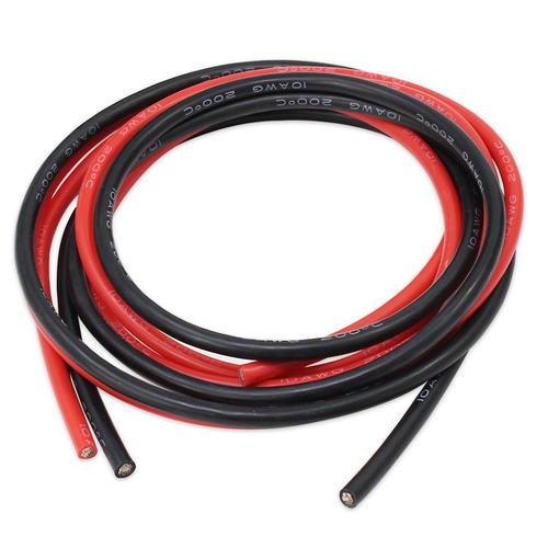 10 Awg Silicona Cable 20 Pies [10 Ft Negro Y 10 Ft Rojo] 105